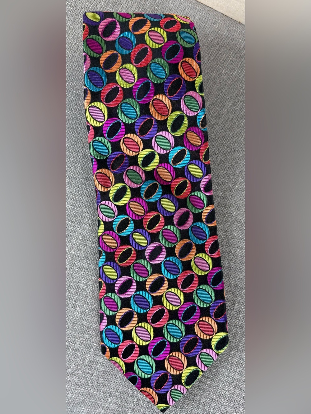Duchamp London Silk Neck Tie Men’s Black Multicolor Vibrant Wild Masterpiece